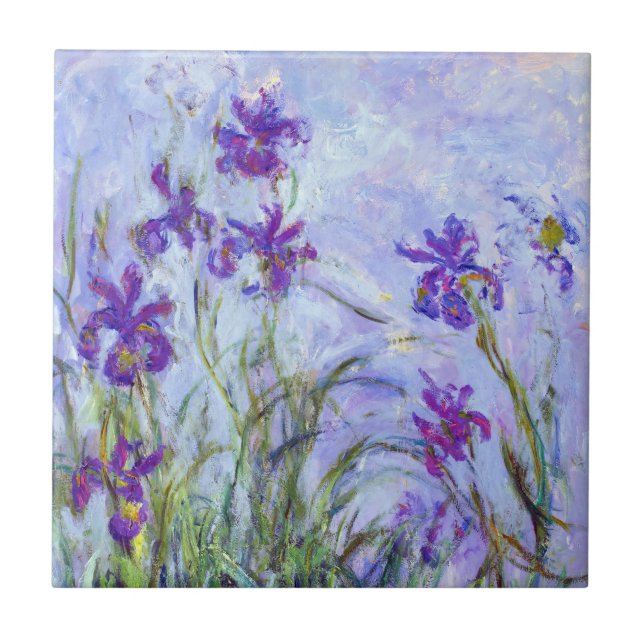 Claude Monet - Lilac Irises / Iris Mauves Ceramic Tile (Front)