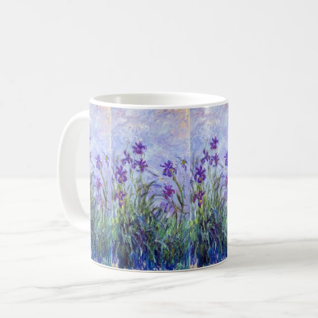 Claude Monet - Lilac Irises / Iris Mauves Coffee Mug (Front Left)