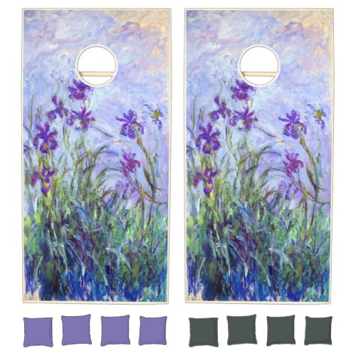 Claude Monet _ Lilac Irises  Iris Mauves Cornhole Set