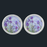 Claude Monet - Lilac Irises / Iris Mauves Cufflinks<br><div class="desc">Lilac Irises / Iris Mauves - Claude Monet,  1914-1917</div>