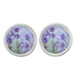 Claude Monet - Lilac Irises / Iris Mauves Cufflinks