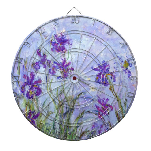 Claude Monet - Lilac Irises / Iris Mauves Dart Board (Front)