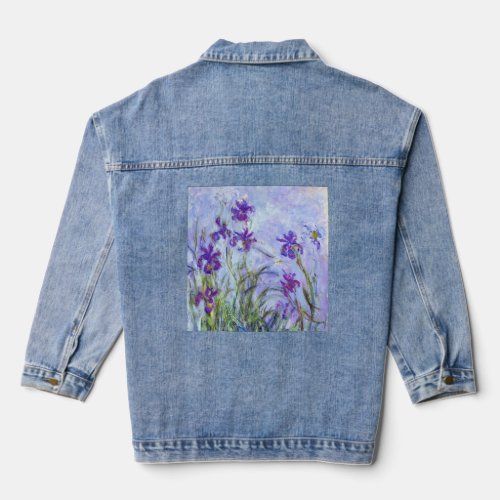 Claude Monet _ Lilac Irises  Iris Mauves Denim Jacket