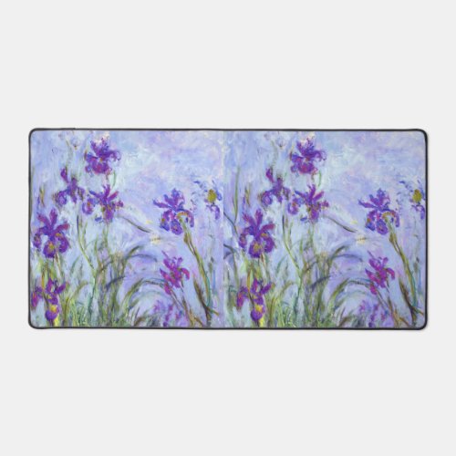 Claude Monet _ Lilac Irises  Iris Mauves Desk Mat