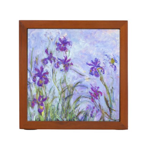 Claude Monet _ Lilac Irises  Iris Mauves Desk Organizer