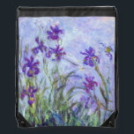 Claude Monet - Lilac Irises / Iris Mauves Drawstring Bag<br><div class="desc">Lilac Irises / Iris Mauves - Claude Monet,  1914-1917</div>