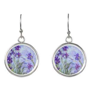 Claude Monet - Lilac Irises / Iris Mauves Earrings