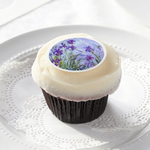 Claude Monet _ Lilac Irises  Iris Mauves Edible Frosting Rounds