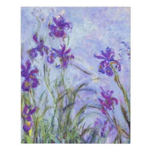 Claude Monet _ Lilac Irises  Iris Mauves Faux Canvas Print