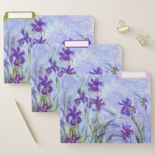 Claude Monet _ Lilac Irises  Iris Mauves File Folder