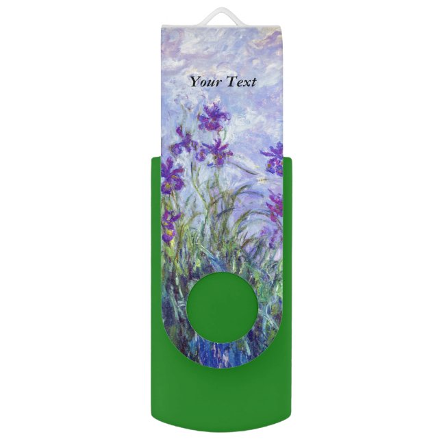 Claude Monet - Lilac Irises / Iris Mauves Flash Drive (Front Vertical)