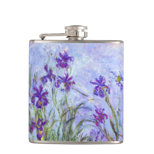Claude Monet - Lilac Irises / Iris Mauves Flask (Front)