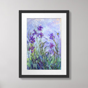 Claude Monet - Lilac Irises / Iris Mauves Framed Art