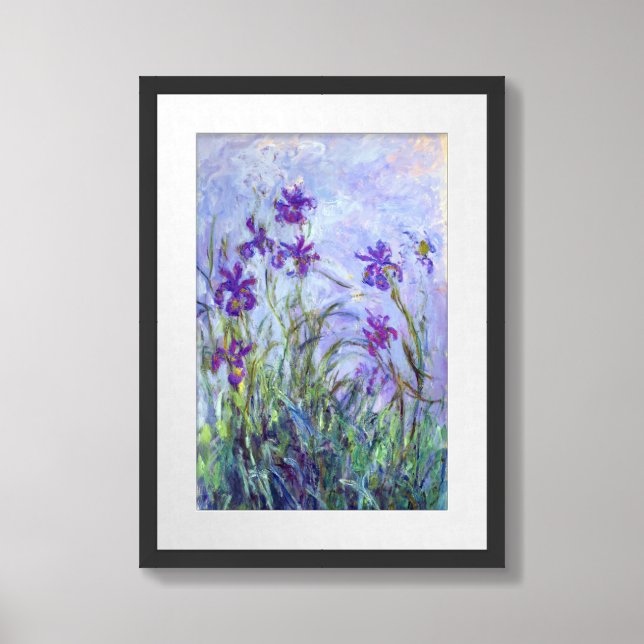 Claude Monet - Lilac Irises / Iris Mauves Framed Art (Framed Front)