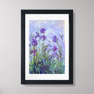 Claude Monet - Lilac Irises / Iris Mauves Framed Art