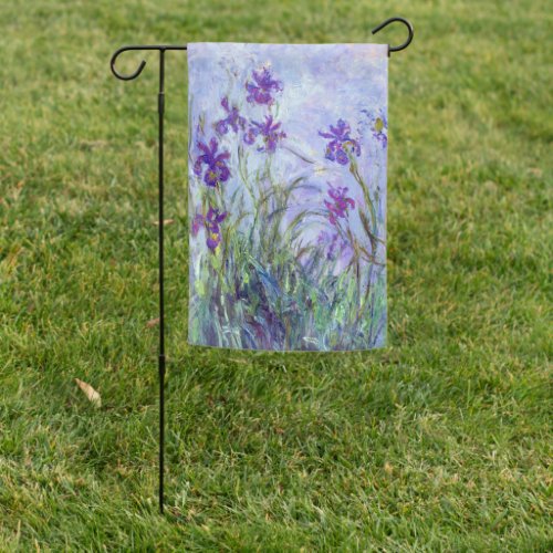 Claude Monet _ Lilac Irises  Iris Mauves Garden Flag