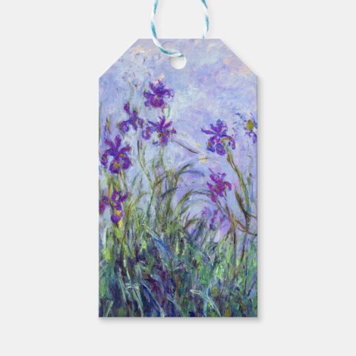 Claude Monet _ Lilac Irises  Iris Mauves Gift Tags