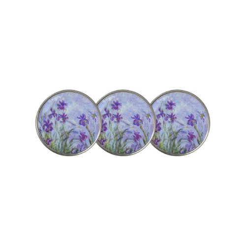 Claude Monet _ Lilac Irises  Iris Mauves Golf Ball Marker