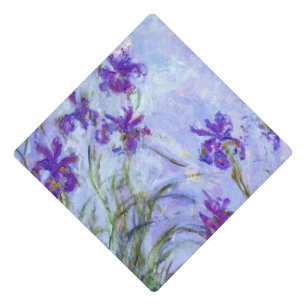Claude Monet - Lilac Irises / Iris Mauves Graduation Cap Topper