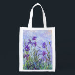 Claude Monet - Lilac Irises / Iris Mauves Grocery Bag<br><div class="desc">Lilac Irises / Iris Mauves - Claude Monet,  1914-1917</div>