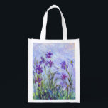 Claude Monet - Lilac Irises / Iris Mauves Grocery Bag<br><div class="desc">Lilac Irises / Iris Mauves - Claude Monet,  1914-1917</div>