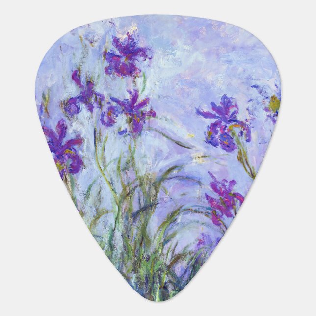 Claude Monet - Lilac Irises / Iris Mauves Guitar Pick (Front)