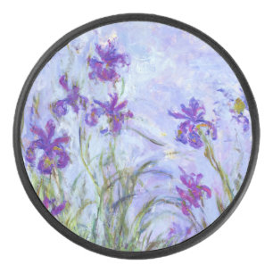 Claude Monet - Lilac Irises / Iris Mauves Hockey Puck