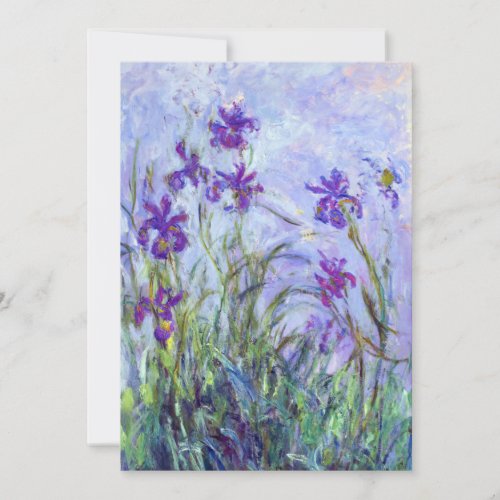 Claude Monet _ Lilac Irises  Iris Mauves Invitation