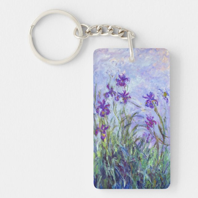 Claude Monet - Lilac Irises / Iris Mauves Keychain (Front)