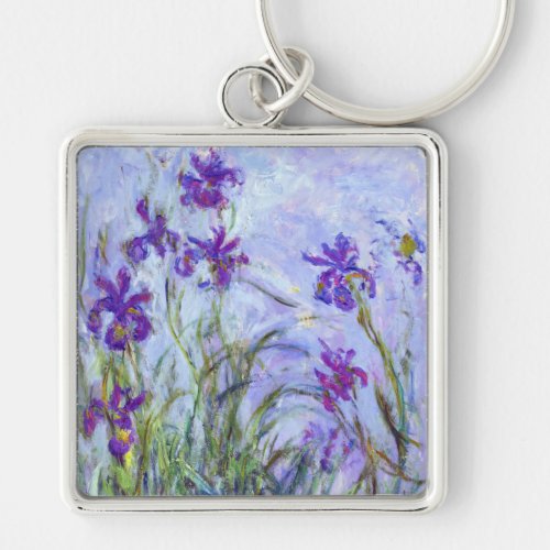 Claude Monet _ Lilac Irises  Iris Mauves Keychain