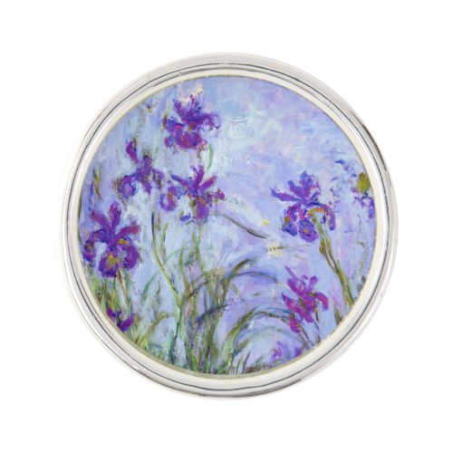 Claude Monet _ Lilac Irises  Iris Mauves Lapel Pin