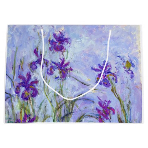 Claude Monet _ Lilac Irises  Iris Mauves Large Gift Bag