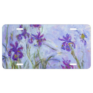 Claude Monet - Lilac Irises / Iris Mauves License Plate