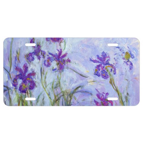 Claude Monet _ Lilac Irises  Iris Mauves License Plate
