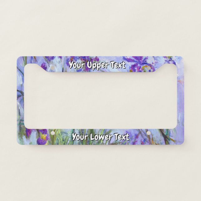 Claude Monet - Lilac Irises / Iris Mauves License Plate Frame (Front)