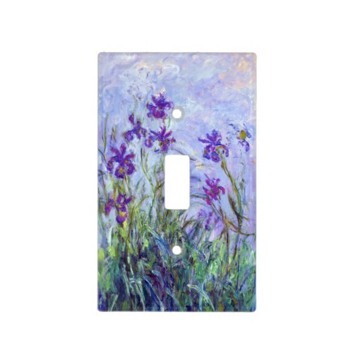 Claude Monet _ Lilac Irises  Iris Mauves Light Switch Cover