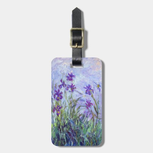 Claude Monet _ Lilac Irises  Iris Mauves Luggage Tag