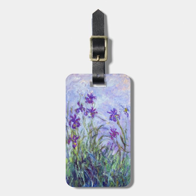 Claude Monet - Lilac Irises / Iris Mauves Luggage Tag (Front Vertical)