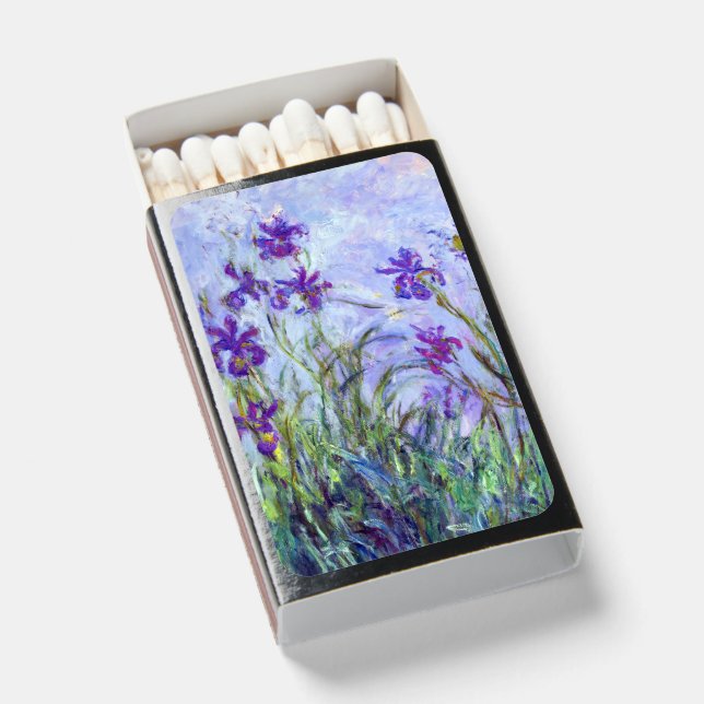 Claude Monet - Lilac Irises / Iris Mauves Matchboxes (Front Open)