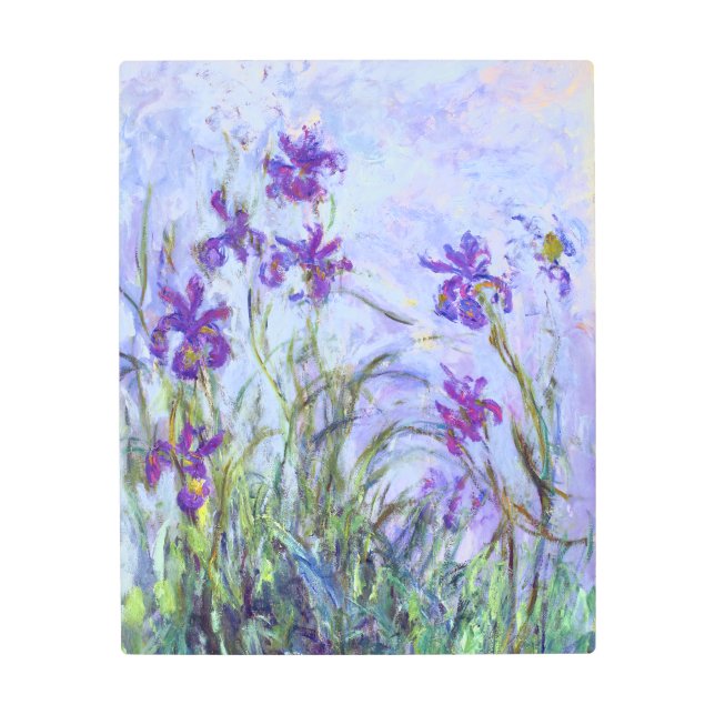 Claude Monet - Lilac Irises / Iris Mauves Metal Print (Front)