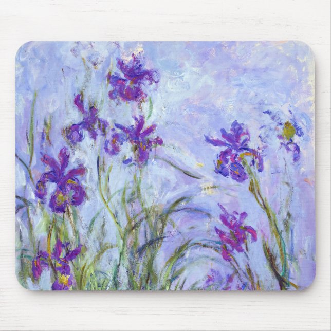 Claude Monet - Lilac Irises / Iris Mauves Mouse Pad (Front)
