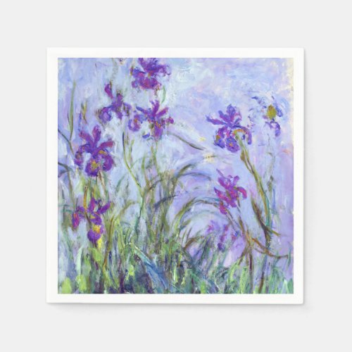 Claude Monet _ Lilac Irises  Iris Mauves Napkins