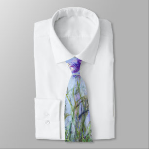 Claude Monet - Lilac Irises / Iris Mauves Neck Tie