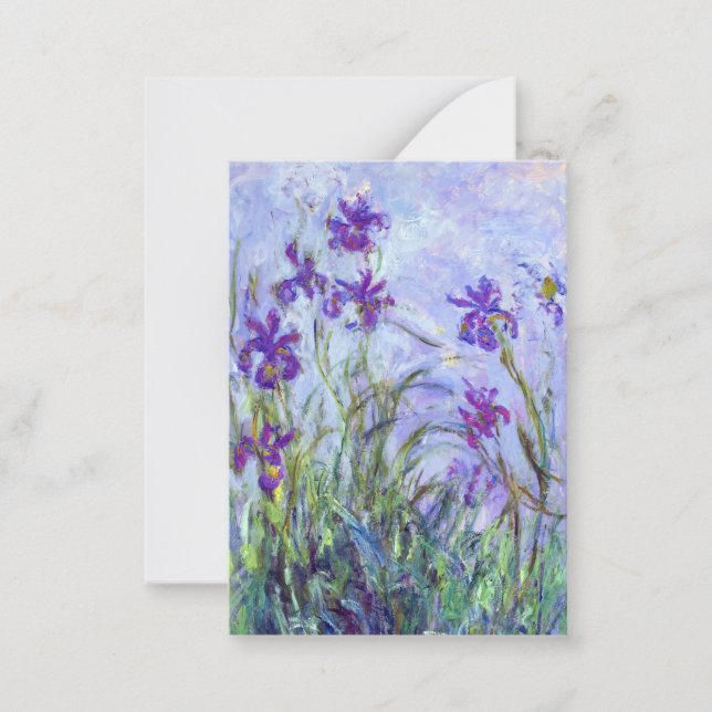 Claude Monet - Lilac Irises / Iris Mauves Note Card (Front)