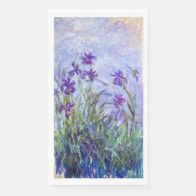 Claude Monet - Lilac Irises / Iris Mauves Paper Guest Towels (Front)
