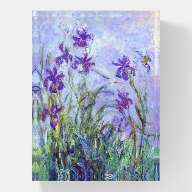 Claude Monet - Lilac Irises / Iris Mauves Paperweight (Vertical)