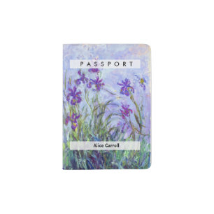 Claude Monet - Lilac Irises / Iris Mauves Passport Holder