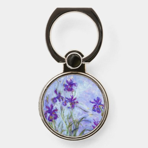 Claude Monet _ Lilac Irises  Iris Mauves Phone Ring Stand
