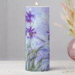 Claude Monet - Lilac Irises / Iris Mauves Pillar Candle<br><div class="desc">Lilac Irises / Iris Mauves - Claude Monet,  1914-1917</div>