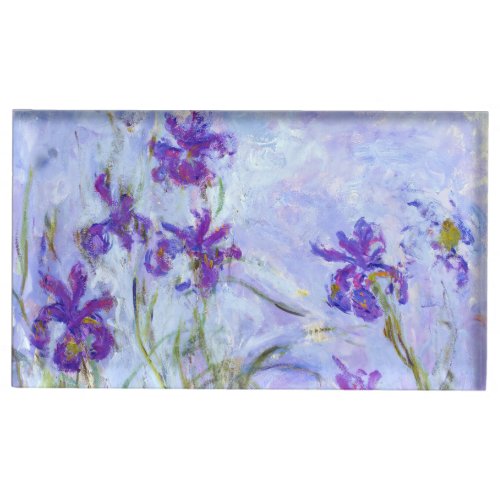 Claude Monet _ Lilac Irises  Iris Mauves Place Card Holder